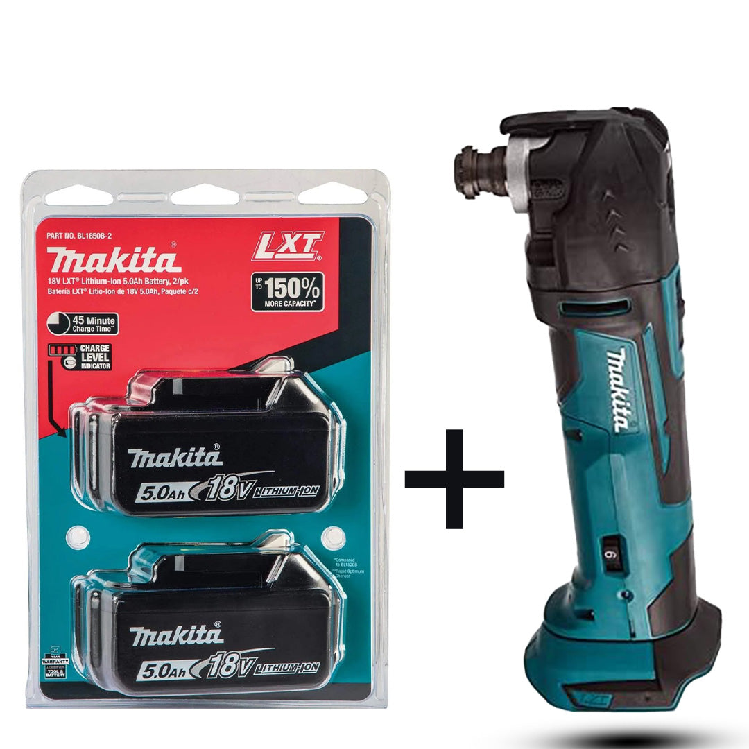 Makita DTM51Z Cordless Multi-Tool Kit – Includes 2 x 5.0Ah Batteries | 18V | Blue