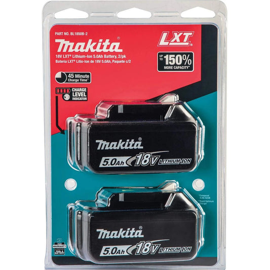 Makita BL1850 18V LXT Batteries – 5.0Ah Twin Pack (Black)